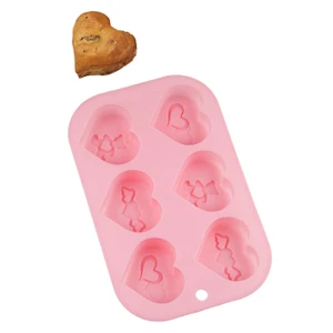 My EBİ Silikon Pembe Kalp Muffin Kalıbı 6'lı