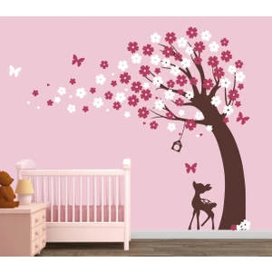 Duvar Sticker Ağaç ve Ceylan