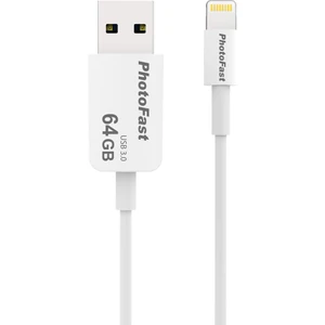 PhotoFast Photo Backup Cable 64GB Lightning / USB 3.0 Şarj Kablolu i-FlashDrive Bellek (iPhone Uyumlu, iPad, iPod) - BPF-PBCU364GB