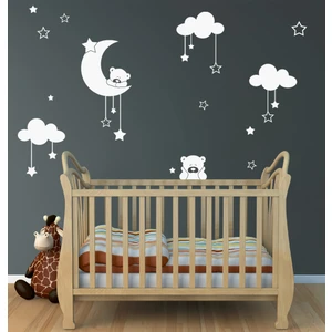 Ay Ve Bulut Duvar Sticker