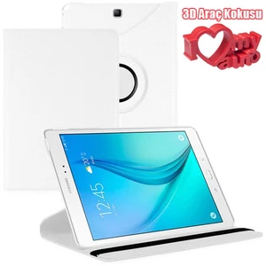 CoverZone Samsung Galaxy Tab A T350 Kılıf Beyaz + 3d Araç Kokusu + 3d Araç Kokusu