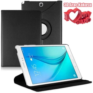 CoverZone Samsung Galaxy Tab A T350 Kılıf Siyah + 3d Araç Kokusu + 3d Araç Kokusu