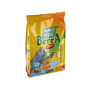 Mavi Yeşil Berra Muhabbet Kuşu Yemi Kraker Hediyeli