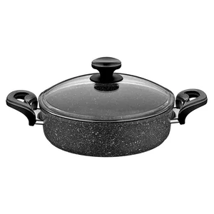 Mutfak Granit Plus Basık Tencere Gri 26 cm