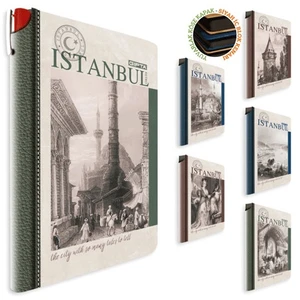 İstanbul Retro İplik Dikişli Sert Kapak Defter 13x21 Çizgili 96yp 2320