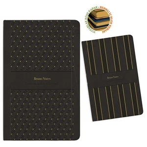 Bruno İplik Dikişli Sert Deri Kapak Defter 13x21 120yp Çizgili