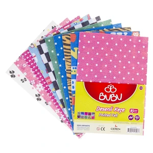 A4 Desenli Keçe 180 Gr 10'Lu Paket -KE0005