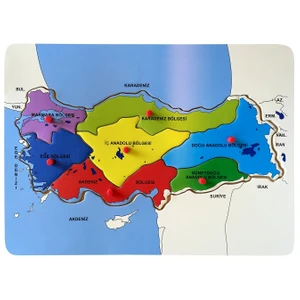 Ahşap Puzzle Türkiye Haritası Bölgeler 30X21,5Cm -AP0049