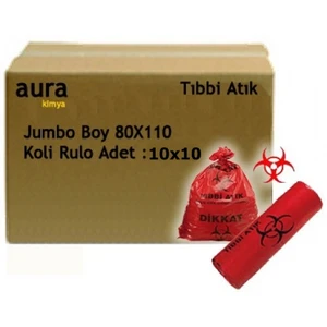 Arslan Plastik Tıbbi Atık Çöp Poşeti 80*110 Jumbo-Koli