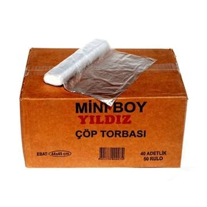 Mini Boy Çöp Poşeti 40*50 Şeffaf-Koli