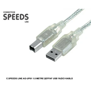 C.Speeds Lıne Ag-Up01 1.8 Metre Şeffaf Usb Yazıcı Kablo