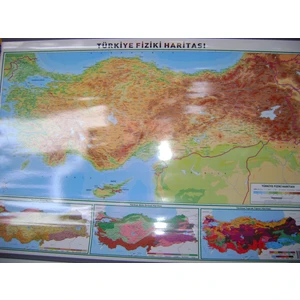 Türkiye Siyasi-Fiziki Haritası 70*100Cm (8 Harita Bir Arada)