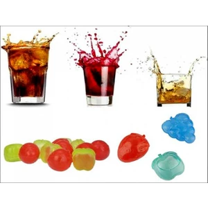 Toptancı Kapında Meyve Şekilli Erimeyen Plastik Buz Küpü (10 Adet)