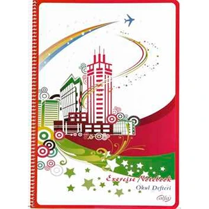 A4 Spiralli Karton Kapak Defter 72 Yaprak Kareli