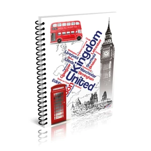 A4 Spiralli Plastik Kapak Defter 72 Yp Kareli