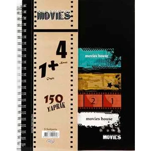 A 4 Movies 5 Seperatörlü Sıvama Sert Kapak Defter 150 Yaprak 