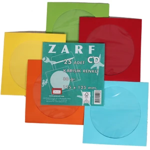 125X125 Mm 80Gr 25’Lik Fsc Kırmızı ve Turuncu Cd Zarfı