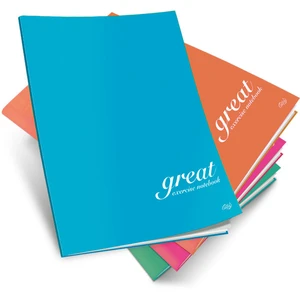 Great 60 Yaprak Kareli A 5 Plastik Kapak Defter (Asortili)