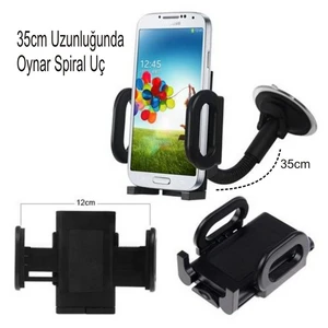 Telefon Tutucu 35cm Uzun Spral Vantuzlu