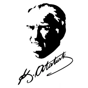 Mustafa Kemal Atatürk Beyaz Resim Ve İmzası 25Cmx15Cm