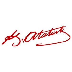 Mustafa Kemal Atatürk İmzası Kırmızı 25Cmx5Cm