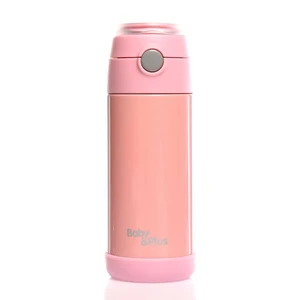 Baby Plus Çelik Termoslu Matara 350ml Pembe