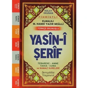 Kolay Okunan Fihristli Elmalılı Hamdi Yazır Mealli Türkçe Okunuşlu Yasin-i Şerif (Çanta Boy)