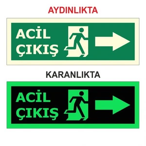"Fotolümen Levha Acil Çıkış Sağ " 15x30Cm