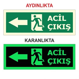 "Fotolümen Levha Acil Çıkış Sol" 15x30Cm