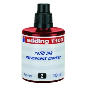 T100 Kırmızı Permanent Mürekkep 100Ml