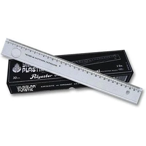 30 Cm. Polyester Cetvel Mercekli Kod.010