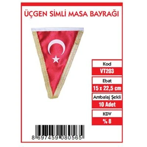 Vatan 15X22,5 Üçgen Simli Bayrak Vt203