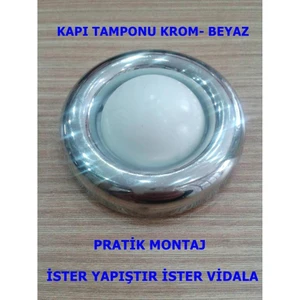 Kapı Kolu Stoperi Tampon Krom-Beyaz 