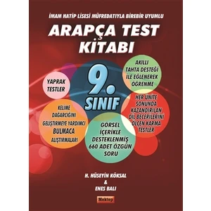 9. Sınıf İmam Hatip Lisesi Müfredatıyla Birebir Uyumlu Arapça Test Kitabı - Enes Balı