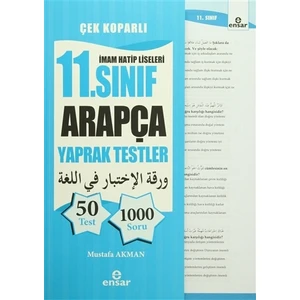 Ensar Neşriyat İmam Hatip Liseleri 11. Sınıf Arapça Yaprak Testler Çek Koparlı