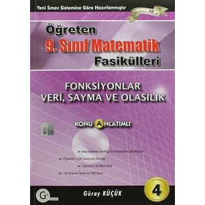 Gür Yayınları Öğreten 9.Sınıf Matematik Fasikülleri - Fonksiyonlar - Veri, Sayma ve Olasılık Konu Anlatımlı