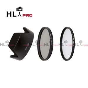 Hlypro Canon 18-135mm Lens için HLYPro UV Filtre + Polarize Filtre + EW-73B Parasoley