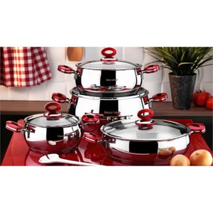 Buse 8 Parça Kırmızı Tencere Seti