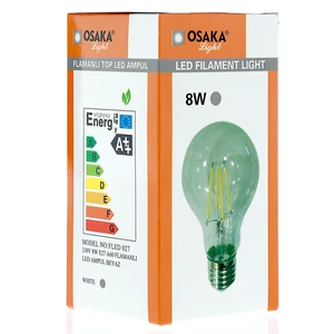 Osaka Light 8w-75watt Led Flamanlı A-60 Ampül E27 Beyaz