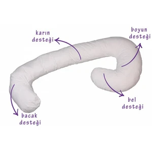 4 Bölge Destekli Hamile Yastığı Beyaz