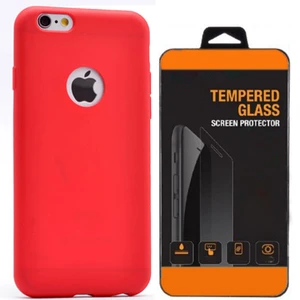 Exclusive Phone Case İphone 6 6S Kılıf Mat Silikon +Tempered Glass