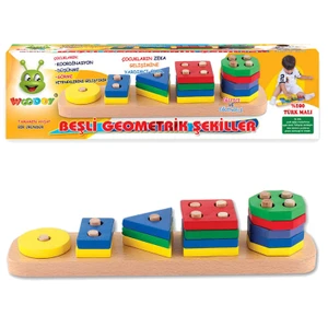 Oyuncak 007Kr Woodoy Beşli Geometrik Şekiler