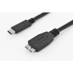 Usb Tip C Bağlantı Kablosu, Usb Tip C Erkek (Usb 3.1) - Usb Micro B Erkek (Usb 3.0), 1 Metre, Awg 24/28, 2X Zırhlı, Ul, Nikel Kaplama, Siyah Renk