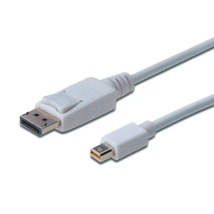 Displayport Bağlantı Kablosu, Dp Erkek - Mini Dp Erkek, 1 Metre, Kilit Mekanizmalı, Dp 1.1A Uyumlu, Ul, Beyaz Renk