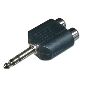 Ses Adaptörü, Stereo 6.3Mm Erkek <==> 2 X  Rca Dişi Yuva, Plastik