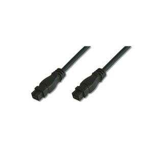 Firewire 800 Kablosu, 9 Pin Erkek - 9 Pin Erkek, 1.80 Metre, Awg 22/25, Ieee 1394-2008, Ul, Siyah Renk