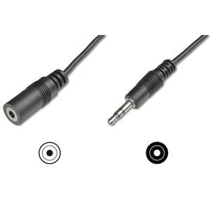 Audio Uzatma Kablosu, Stereo 3.5Mm Erkek - 3.5Mm Dişi, 5 Metre, Ccs, 2X0.10/10, Zırhlı, Siyah Renk