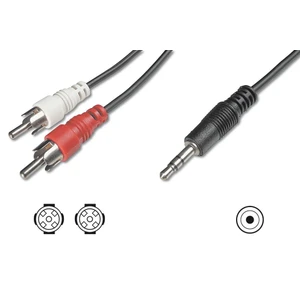 Audio Kablosu, 1 X Stereo 3,5 Mm Erkek <> 2 X Rca Erkek, 1.50 Metre, Ccs, 2X0.10/10, Zırhlı, Siyah Renk