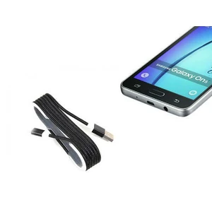 Toptancı Kapında Android Örgü Şeklinde Renkli Çelik Şarj Data Kablosu - Siyah
