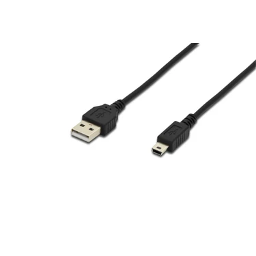 Usb 2.0 Bağlantı Kablosu, Usb A Erkek - Usb Mini B (5 Pin) Erkek, 1 Metre, Usb 2.0 Uyumlu, Ul,